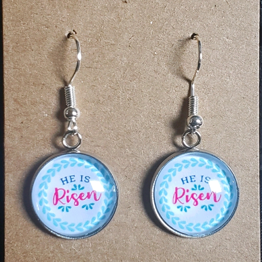16mm dangle stud- he is risen. Easter